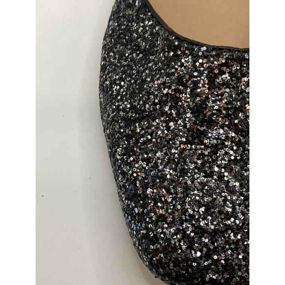 D'CALETA Women's Black Sequin Embellished Closed Toe Ankle Strap Flats SZ 9.5 - Picture 5 of 10